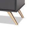 Baxton Studio Kelson Modern and Contemporary Dark Grey and Gold Finished Wood 3-Door Shoe Cabinet 189-11574-ZORO